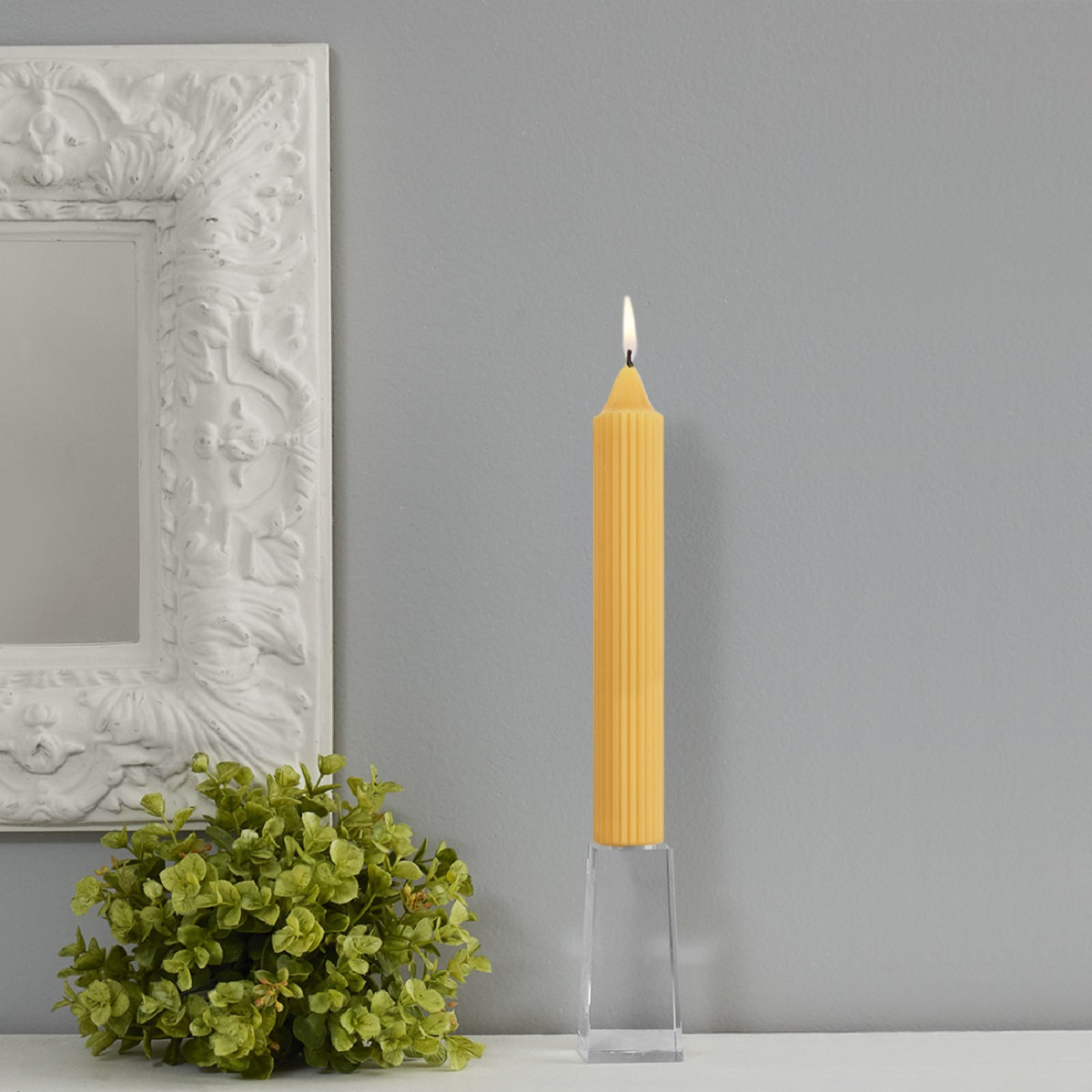 Unscented Taper Candle, 9" H x 1.25" W x 1.25" D, Butterscotch