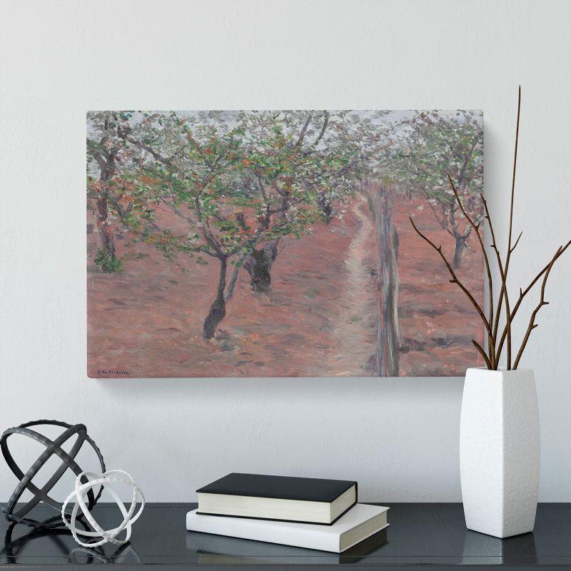 Orchard In Bloom by Gustave Caillebotte - Wrapped Canvas Painting, 50cm H x 76cm W x 3cm D