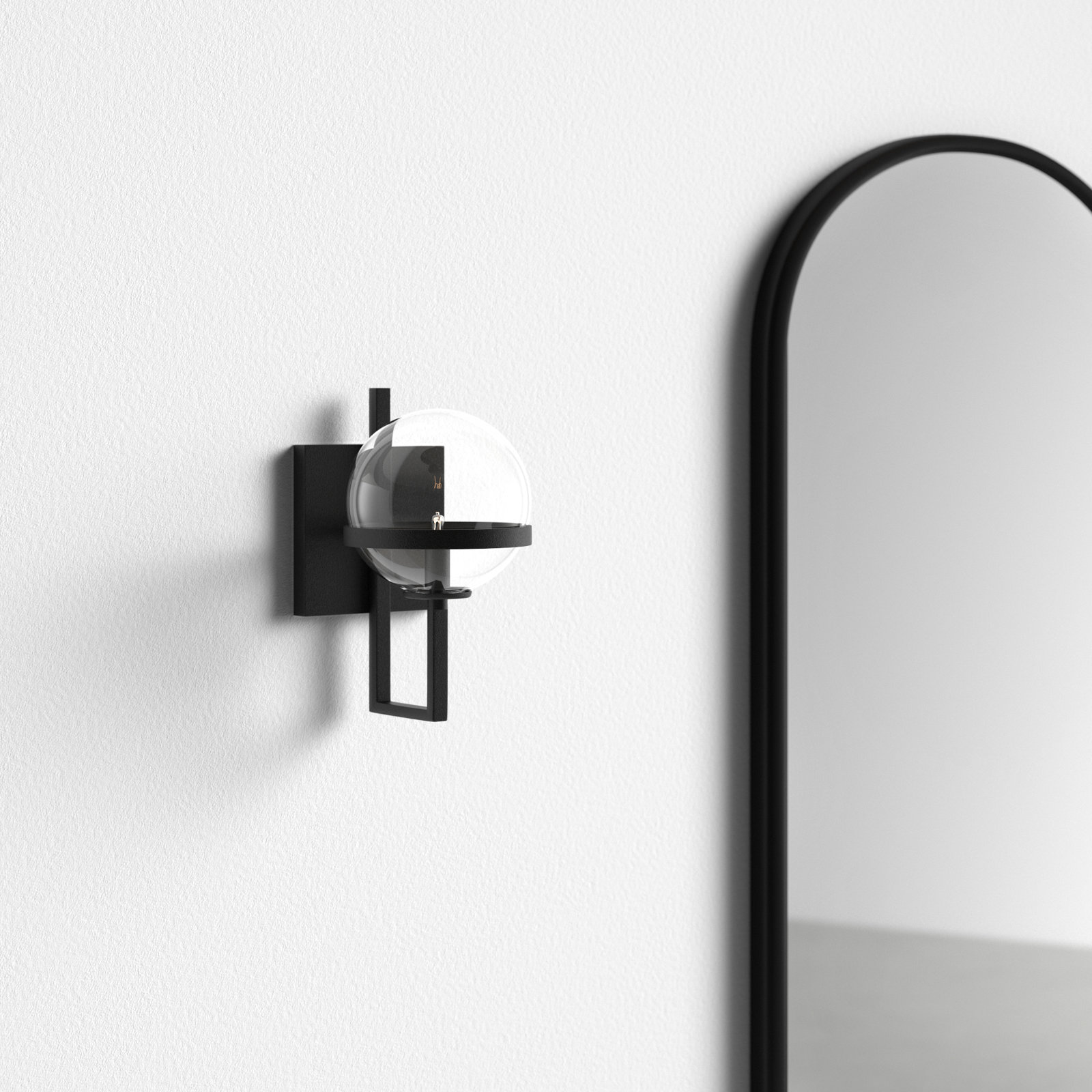 Savon Single Light Glass Dimmable Armed Sconce