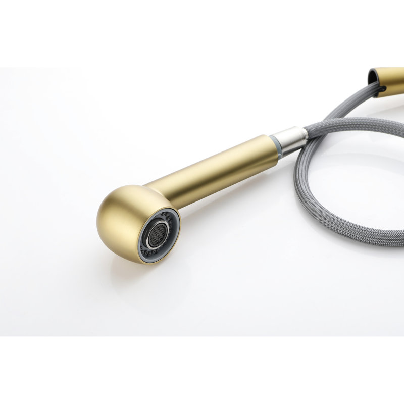 Robinet de buanderie rétractable à double jet en acier inoxydable doré, buse haute rotative à 360 °, contrôle simple du débit d'eau, fonction de traitement de la corrosion de la conception de la température du lavabo