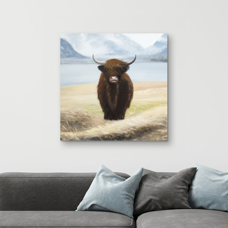 Highland cow - 32"x32" art on canvas