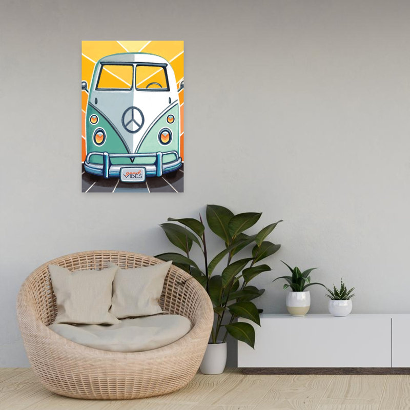Art rétro fantaisiste Van Life, H 24 po x l 16 po