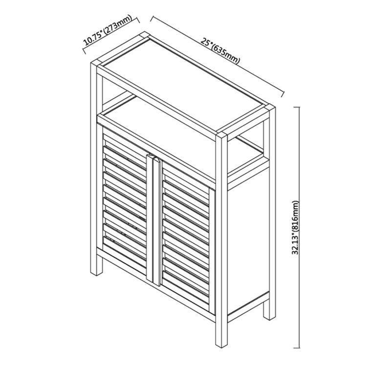 Mitch Solid Wood Bathroom Cabinet, Natural