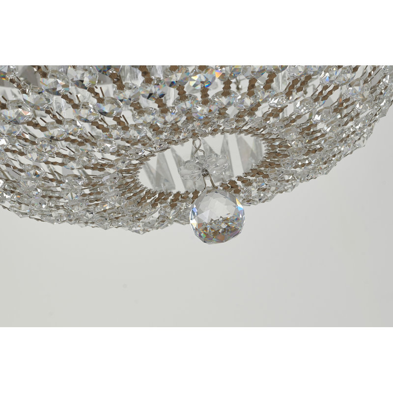 Ida 4-Light Gold Flush Mount With Clear Crystal Accents