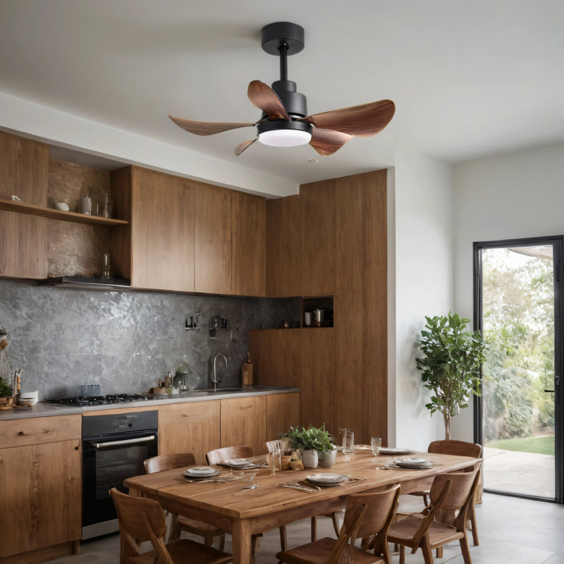 28' Ceiling Fans with Lights and Remote/APP Control, Low Profile Ceiling Fans with 5 Reversible Blades 3 Colours Dimmable 6 Speeds Ceiling Fan for Bedroom Kitchen