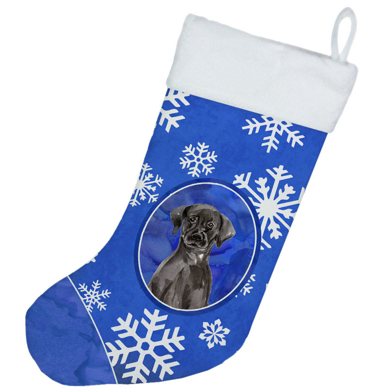 Chaussette de noël winter flocons de noël, Labrador Retriever noir