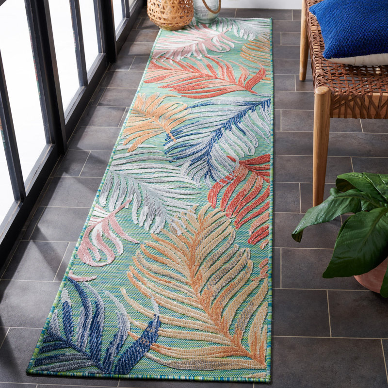 Stoneham Machine Woven Floral Indoor / Outdoor Area Rug , Runner 2' x 11'
