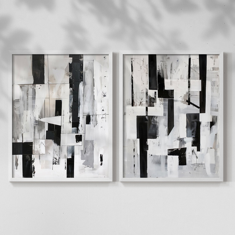 ABSTRACT Series XXVIII - Impression encadrée de qualité supérieure - prête à être accrochée - aucun clou requis - aucun clou requis