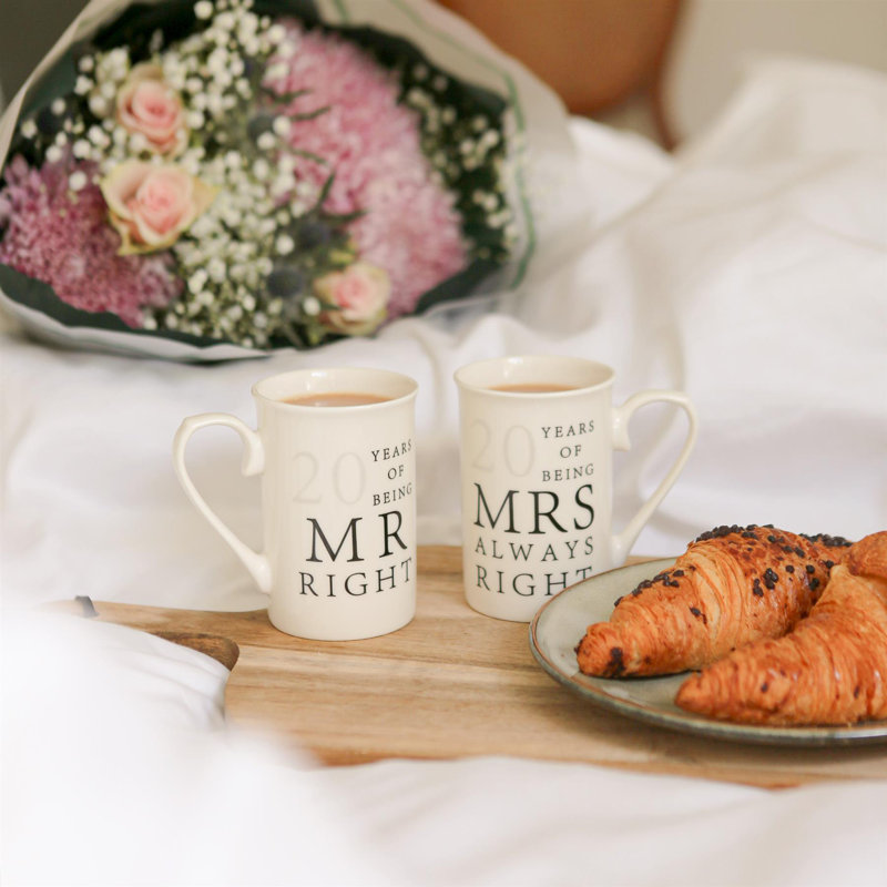 Porcelain Coffee Mug, 20th Anniversary