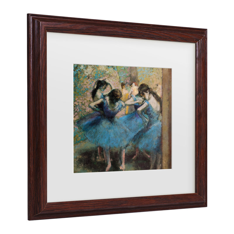 «Dancers In Blue 1890», art encadré par Edgar Degas, H 18,75 po x l 18,75 po x P 0,75 po, Brun