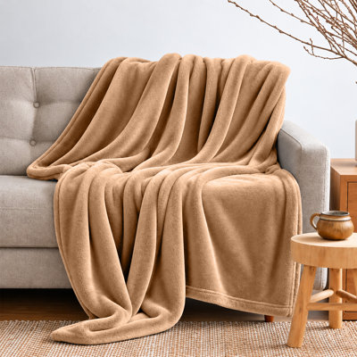 Jeté en flanelle de vison doux, jet réversible pour lit, canapé et décoration