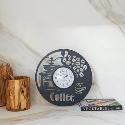 Coffee Themed Wall Clock