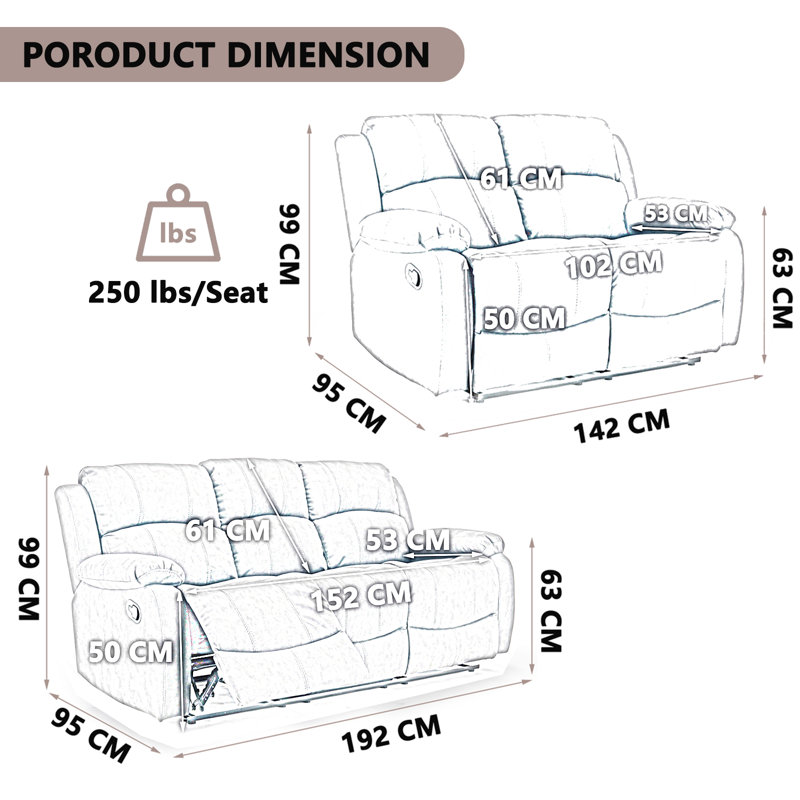 Fabric 241.3cm Reception Sofa
