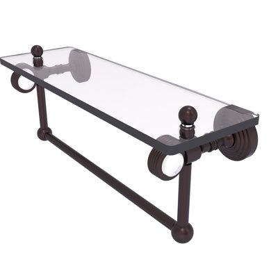Jarrell Glass Bracket Shelf with Towel Bar