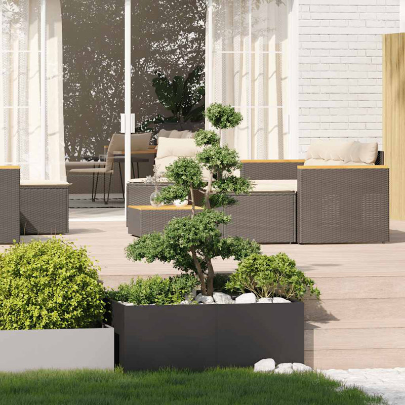 Planter 100X100Cm Steel, Black, 40cm H x 100cm W x 100cm D