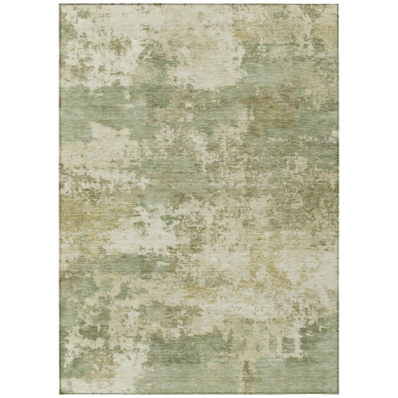Machine Washable Indoor/Outdoor Earleville ACN2366 Abstract Rug, Rectangle 3' x 5'