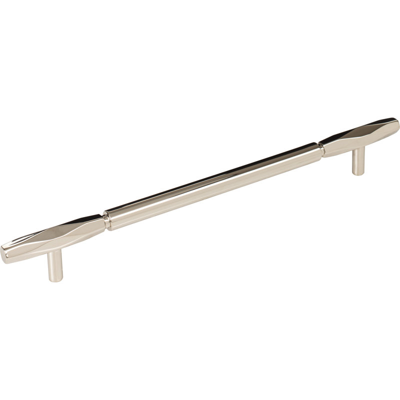 Kingsmill 6 5/16" Center to Center Bar Pull, Polished Nickel, 8 13/16" Center to Center