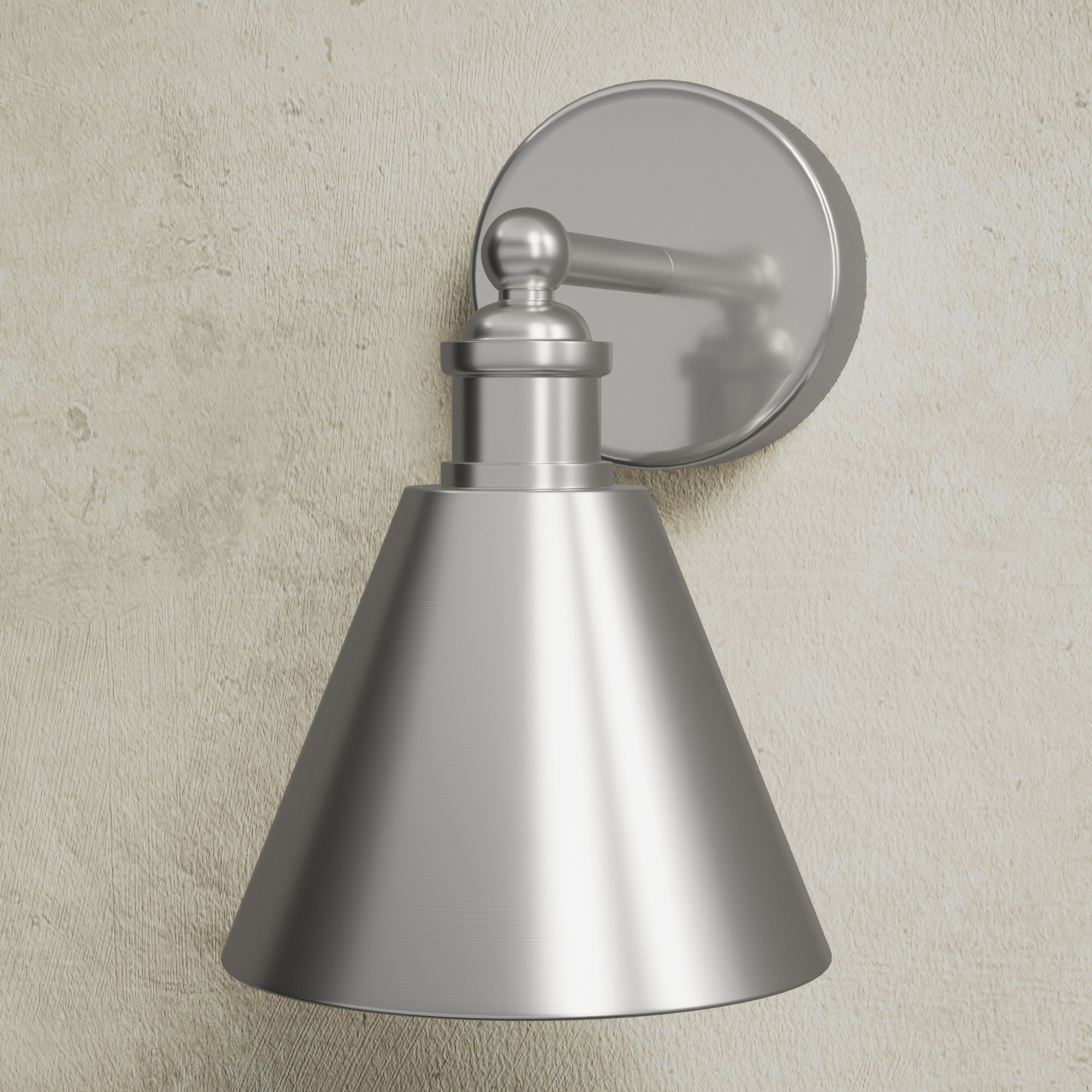 Elton Single Light Dimmable Wall Sconces, Nickel, Nickel