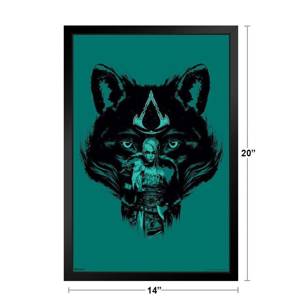 Assassin's Creed: Valhalla - Wolf Poster Emoldurado, Quadro em