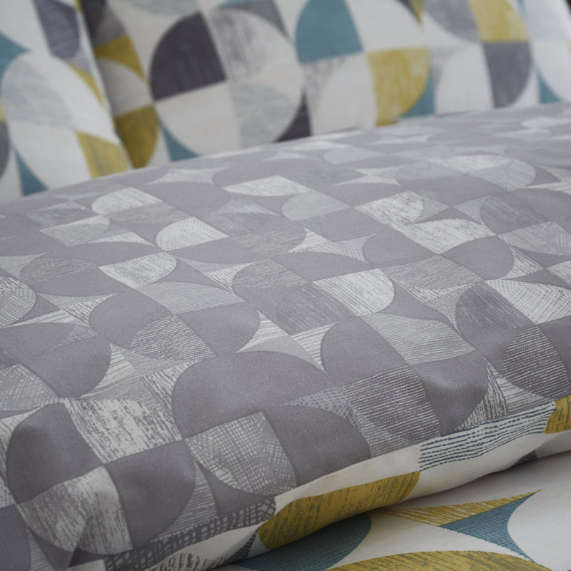 Retro Circles Geometric Reversible Duvet, Double Duvet Cover
