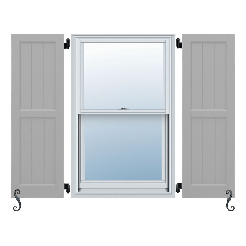 Atlantic Board & Batten Shutters, Chelsea Grey, 12", 48"