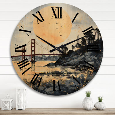 Horloge murale en bois massif Jaysa