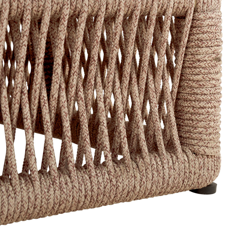 Gillian Steel and Rope Chaise Lounger, Green