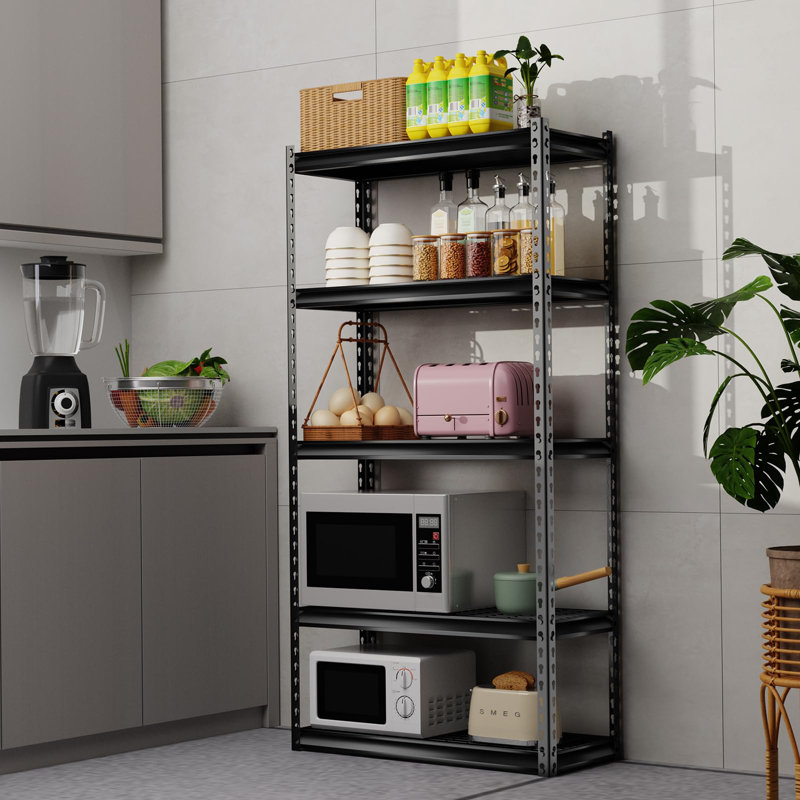 Étagère de garage robuste, étagères de rangement réglables en métal à 5 niveaux pour étagères utilitaires