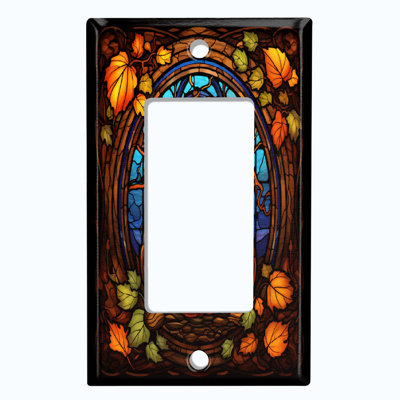 Plaque d'interrupteur en métal (prise de citrouille d'Halloween festive - bascule simple)