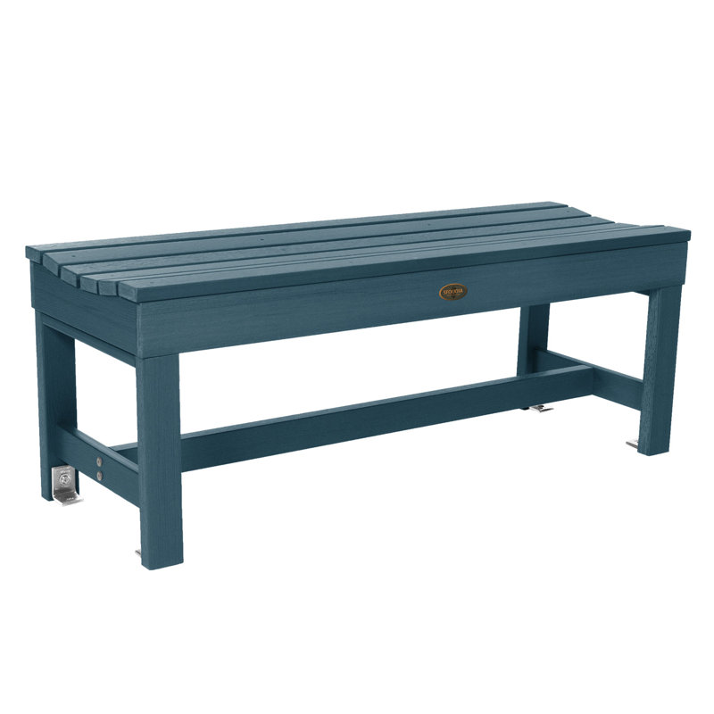 Banc de pique-nique en plastique Antonia, Bleu Nantucket
