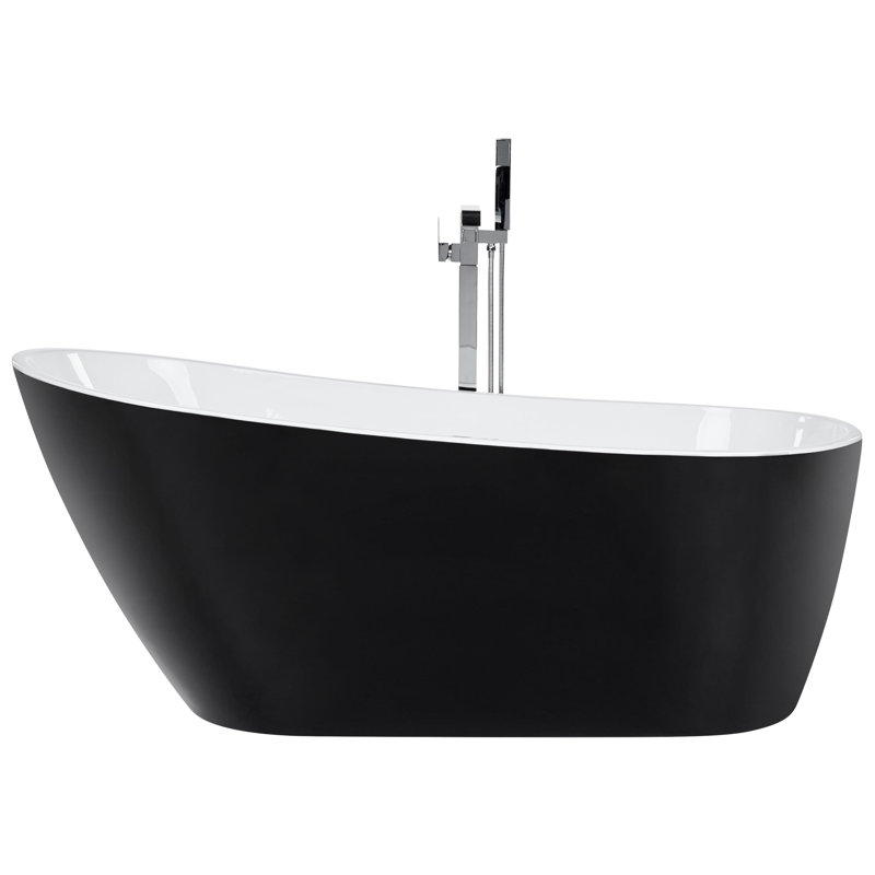 Borland 1700mm x 780mm Soaking Acrylic Bathtub with Tap, Black