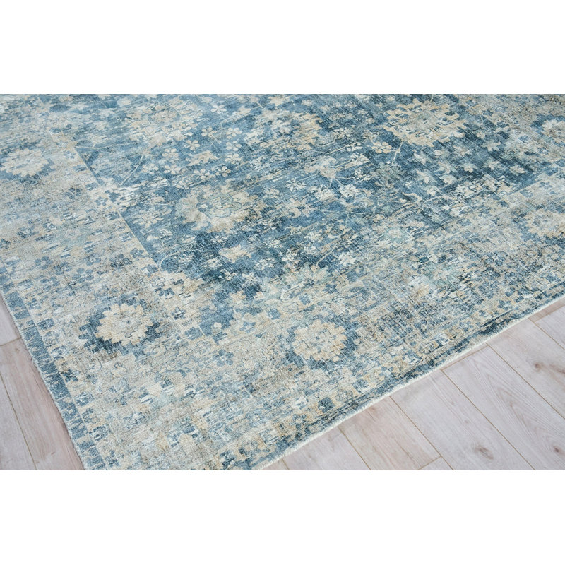 Oriental Area Rug in Navy, Rectangle 14' x 18'