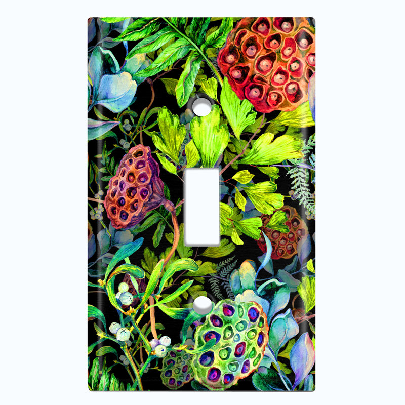 Patterned 1 - Gang Toggle Light Switch Standard Wall Plate
