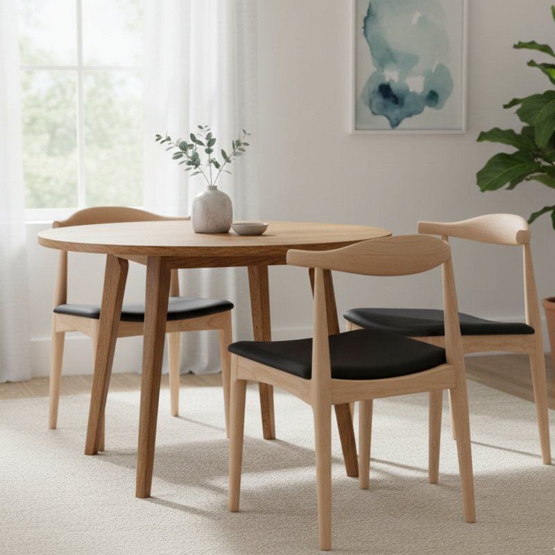Chaise sans accoudoirs en bois massif Medley, Ash