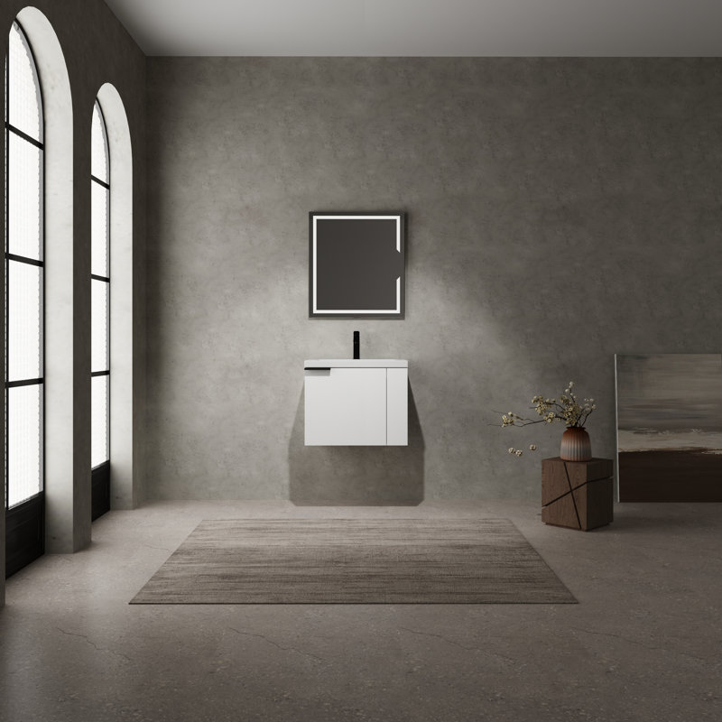Ensemble de meuble-lavabo pour salle de bain 24 po blanc moderne 24 po | Idée de cadeau