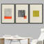 «Geometric Line Minimalist Abstract Lines Yellow Organic Modern Boho», reproduction d'art encadrée sur toile 3 pièces-417358178-417358179