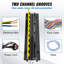 Rampe de protection de câble L 36,1 po x l 9,8 po x H 1,7 po avec 2 canaux, matériau TPU / TPR, paquet de 5 rampes de protection de tuyau, noir / jaune, capacité de charge de 22 000 lb