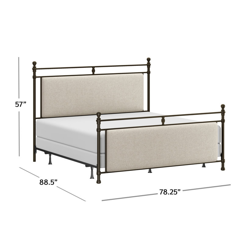 Deason Upholstered Metal Standard Bed, King
