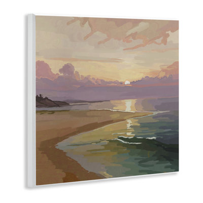 Coucher de soleil sur la plage, art mural, design par Amelia Noyes