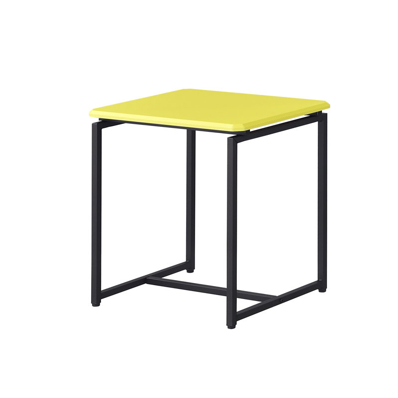 Ensemble de table basse et table de bout en fibre de carbone 3 pièces, Jaune