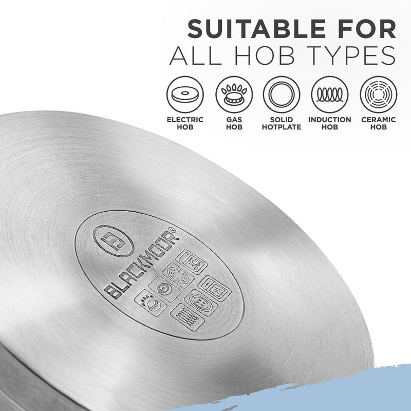 Blackmoor 18cm Pro Stainless Steel Saucepan With Lid, 3 litres