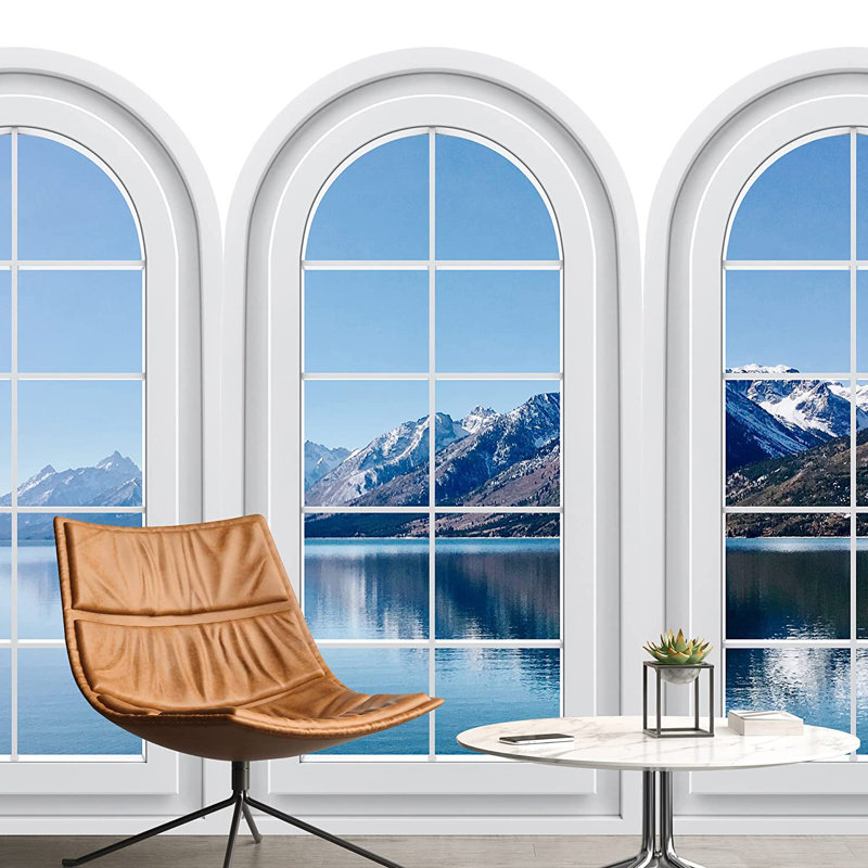 Panneau mural L 5,5 pi x l 96 po Mountain Range Lake Nature, L 66 po x l 96 po