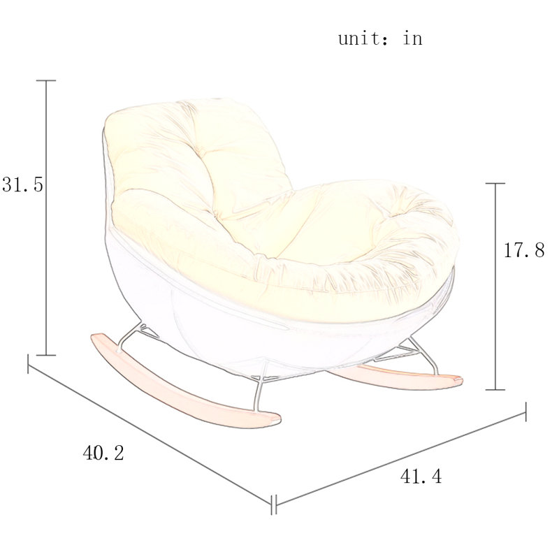 Chaise berçante en bois massif