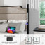 Structure de lit avec tête de lit tapissier, station de charge, lumières DEL, lattes de bois, assemblage facile et aucun sommier tapissier, parfait pour une chambre à coucher moderne-74293958