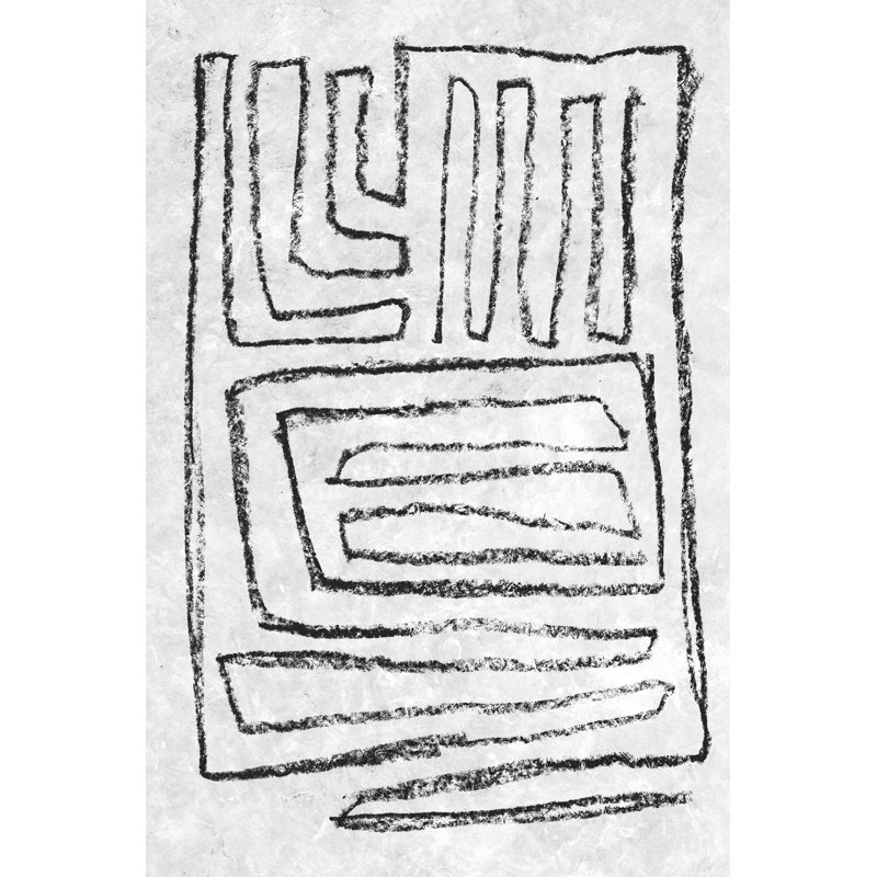 Noir et blanc Runes II, H 12 po x l 8 po