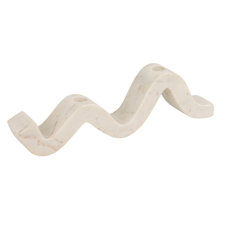 Porte-bougie Marble Wave, Blanc