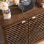 Armoire de rangement moderne à 3 portes Jahey avec tablettes réglables, portes à lattes-1775882685