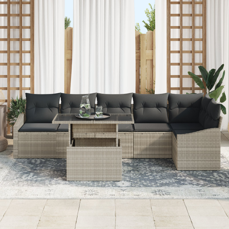 288.5cm Wide Patio Sofa with Cushions