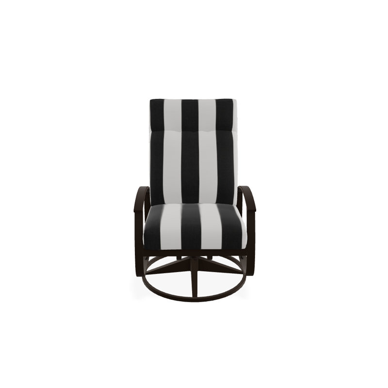 Chaise de patio pivotante avec coussins Askar, Cabana classique à rayures noires Sunbrella®, Kona P10, Kona texturé