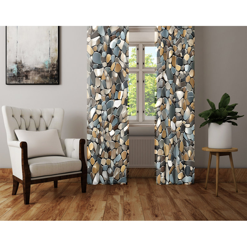 Paire de rideaux semi-transparents en polyester Areti, L 20 po x L 52 po